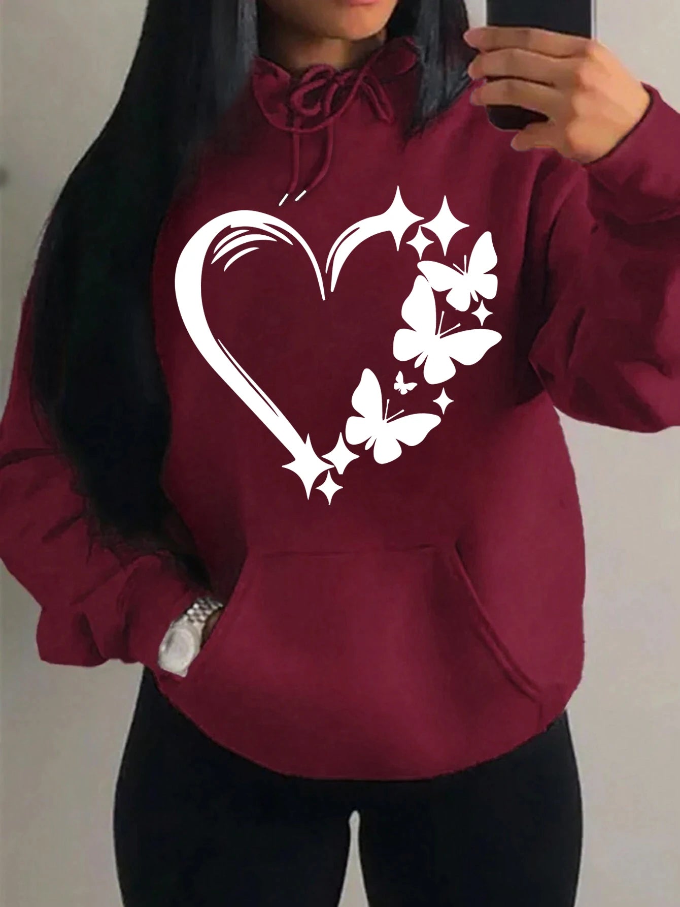Sweat à capuche, combinaison avec motif papillon
