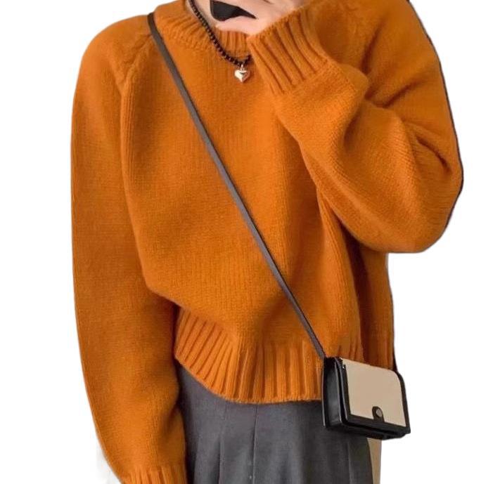 Pull à col rond, coupe décontractée