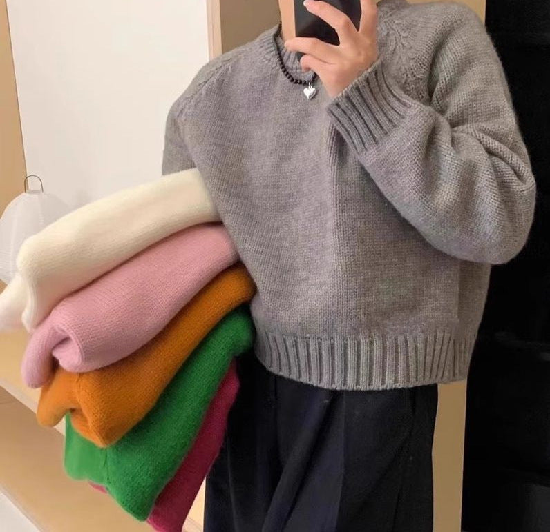 Pull à col rond, coupe décontractée