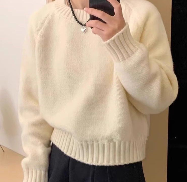 Pull à col rond, coupe décontractée